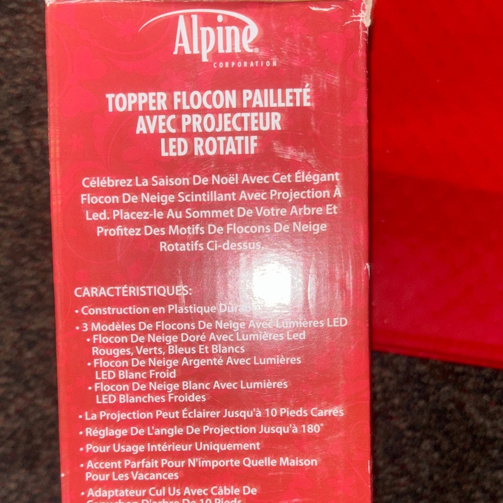 Alpine LED Snowflake Tree Topper with Glitter Projector - Picture 7 of 9